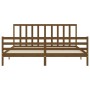 Honey brown solid wood bed frame and headboard 200x200 cm by vidaXL, Beds and slatted bases - Ref: Foro24-3193814, Price: 172...