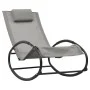 Lounger with steel pillow and gray textilene by vidaXL, Loungers - Ref: Foro24-317584, Price: 74,40 €, Discount: %