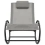 Lounger with steel pillow and gray textilene by vidaXL, Loungers - Ref: Foro24-317584, Price: 74,40 €, Discount: %