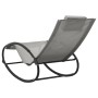 Lounger with steel pillow and gray textilene by vidaXL, Loungers - Ref: Foro24-317584, Price: 75,35 €, Discount: %