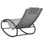 Lounger with steel pillow and gray textilene by vidaXL, Loungers - Ref: Foro24-317584, Price: 74,40 €, Discount: %
