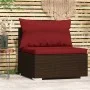 Central garden sofa with brown synthetic rattan cushions by vidaXL, Modular outdoor sofas - Ref: Foro24-317548, Price: 92,76 ...