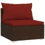 Central garden sofa with brown synthetic rattan cushions by vidaXL, Modular outdoor sofas - Ref: Foro24-317548, Price: 92,76 ...