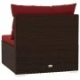 Central garden sofa with brown synthetic rattan cushions by vidaXL, Modular outdoor sofas - Ref: Foro24-317548, Price: 92,76 ...