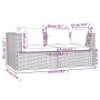 Garden furniture set 3 pieces and brown synthetic rattan cushions by vidaXL, Modular outdoor sofas - Ref: Foro24-317505, Pric...