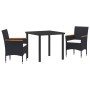 Set de Comedor de Jardín de 9 Piezas Ratán Poliéster Negro by , Garden chairs - Ref: Foro24-3379757, Price: 571,57 €, Discoun...