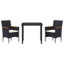 Set de Comedor de Jardín de 9 Piezas Ratán Poliéster Negro by , Garden chairs - Ref: Foro24-3379757, Price: 571,57 €, Discoun...