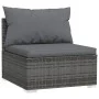 Central garden sofa with gray synthetic rattan cushions by vidaXL, Modular outdoor sofas - Ref: Foro24-317515, Price: 87,79 €...