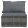 Central garden sofa with gray synthetic rattan cushions by vidaXL, Modular outdoor sofas - Ref: Foro24-317515, Price: 93,50 €...