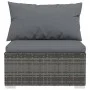 Central garden sofa with gray synthetic rattan cushions by vidaXL, Modular outdoor sofas - Ref: Foro24-317515, Price: 87,79 €...