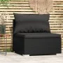 Central garden sofa with black synthetic rattan cushions by vidaXL, Modular outdoor sofas - Ref: Foro24-317526, Price: 101,46...