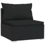 Central garden sofa with black synthetic rattan cushions by vidaXL, Modular outdoor sofas - Ref: Foro24-317526, Price: 101,46...