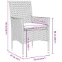 Set de Comedor de Jardín de 5 Piezas con Cojines de Ratán Poligrey, Mesa de Jardín Negra 160x80x73 cm de Vidrio Templado by ,...