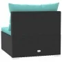 Sofá central para jardín con cojines ratán sintético negro by vidaXL, Modular outdoor sofas - Ref: Foro24-317537, Price: 81,9...