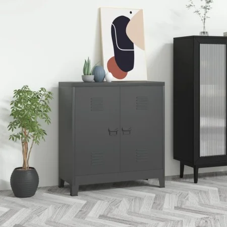 Industrial storage trunk in anthracite steel, 90x40x100 cm. by vidaXL, Storage trunks - Ref: Foro24-339625, Price: 148,90 €, ...