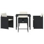 Juego de Comedor de Jardín de 5 Piezas con Cojines Negro Poliratán von , Gartenstühle - Ref: Foro24-3379977, Preis: 265,28 €,...