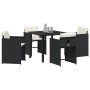 Set de Comedor de Jardín de 5 Piezas con Cojines Negro Poliratán von , Gartenstühle - Ref: Foro24-3379978, Preis: 276,88 €, R...