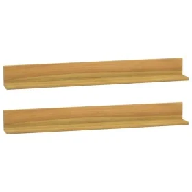 Wall shelves 2 units solid teak wood 90x10x10 cm by vidaXL, Shelves and shelves - Ref: Foro24-338260, Price: 41,85 €, Discoun...