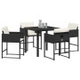 Juego de Comedor de Jardín de 9 Piezas con Cojines - Rattán Poliéster Negro | Foro24.es | Tu tienda online para hogar, jardín y más Foro24.es