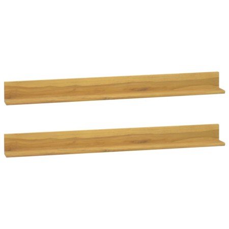 Wall shelves 2 units solid teak wood 110x10x10 cm by vidaXL, Shelves and shelves - Ref: Foro24-338261, Price: 51,87 €, Discou...