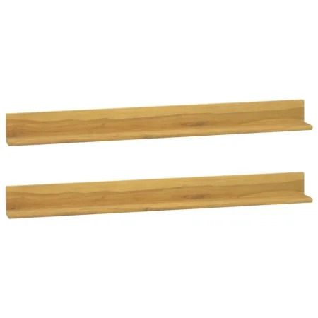 Wall shelves 2 units solid teak wood 110x10x10 cm by vidaXL, Shelves and shelves - Ref: Foro24-338261, Price: 49,99 €, Discou...