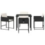 Juego de Comedor de Jardín de 5 Piezas con Cojines Beige Rattan Poliéster by , Garden chairs - Ref: Foro24-3380030, Price: 27...