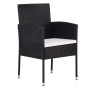 Conjunto de Comedor de Jardín de 5 Piezas con Cojines Ratán Poliéster Negro | Foro24.es | Tu tienda online para hogar, jardín y más Foro24.es