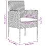 Juego de Comedor de Jardín de 3 Piezas con Cojines Gris de Ratan Poliéster von , Gartenstühle - Ref: Foro24-3380057, Preis: 1...