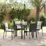 Conjunto de Comedor de Jardín de 5 Piezas con Cojines - Poliratán Negro by , Garden sets - Ref: Foro24-3380072, Price: 343,10...