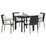 Conjunto de Comedor de Jardín de 5 Piezas con Cojines - Poliratán Negro by , Garden sets - Ref: Foro24-3380072, Price: 343,10...