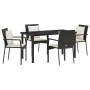 Juego de Comedor de Jardín de 5 Piezas con Cojines Ratán Negro by , Garden sets - Ref: Foro24-3380073, Price: 363,90 €, Disco...