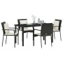 Juego de Comedor de Jardín de 5 Piezas con Cojines Ratán Negro by , Garden sets - Ref: Foro24-3380073, Price: 363,90 €, Disco...