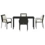 Juego de Comedor de Jardín de 5 Piezas con Cojines Ratán Negro by , Garden sets - Ref: Foro24-3380073, Price: 363,90 €, Disco...