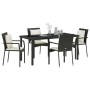 Juego de Comedor de Jardín de 5 Piezas con Cojines Negro Poliratán de , Conjuntos de jardín - Ref: Foro24-3380074, Precio: 36...