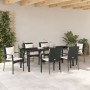 Juego de Comedor de Jardín de 7 Piezas con Cojines Negros de Poliratán by , Garden sets - Ref: Foro24-3380076, Price: 508,76 ...