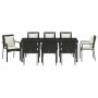 Set de Comedor de Jardín de 9 Piezas con Cojines Negro Poliratán by , Garden sets - Ref: Foro24-3380077, Price: 703,57 €, Dis...