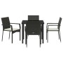 Juego de Comedor de Jardín de 5 Piezas con Cojines Negro Poliratán | Foro24.es | Tu tienda online para hogar, jardín y más Foro24.es