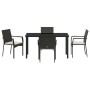 Juego de Comedor de Jardín de 5 Piezas con Cojines Negro Poliratán von , Gartensets - Ref: Foro24-3380080, Preis: 339,16 €, R...