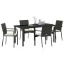 Juego de Comedor de Jardín de 5 Piezas con Cojines Negro Poliratán von , Gartensets - Ref: Foro24-3380081, Preis: 353,89 €, R...