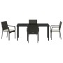 Juego de Comedor de Jardín de 5 Piezas con Cojines Negro Poliratán von , Gartensets - Ref: Foro24-3380081, Preis: 353,89 €, R...