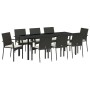 Juego de Comedor de Jardín de 9 Piezas con Cojines Negro Poliratán | Foro24.es | Tu tienda online para hogar, jardín y más Foro24.es