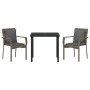 Set de Comedor de Jardín de 3 Piezas con Cojines Gris Poliratán von , Gartensets - Ref: Foro24-3380085, Preis: 188,92 €, Raba...