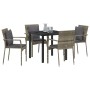 Juego de Comedor de Jardín de 5 Piezas con Cojines Gris Poliratán de , Conjuntos de jardín - Ref: Foro24-3380086, Precio: 332...
