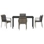 Juego de Comedor de Jardín de 5 piezas con cojines Gris Poliratán von , Gartensets - Ref: Foro24-3380087, Preis: 365,00 €, Ra...