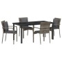 Juego de Comedor de Jardín de 5 piezas con cojines Gris Polirratán by , Garden sets - Ref: Foro24-3380088, Price: 379,69 €, D...