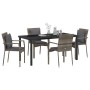 Juego de Comedor de Jardín de 5 piezas con cojines Gris Polirratán by , Garden sets - Ref: Foro24-3380088, Price: 379,69 €, D...