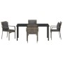 Juego de Comedor de Jardín de 5 piezas con cojines Gris Polirratán by , Garden sets - Ref: Foro24-3380088, Price: 379,69 €, D...
