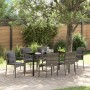 Conjunto de Comedor de Jardín de 7 piezas con Cojines Gris