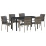 Conjunto de Comedor de Jardín de 7 piezas con Cojines Gris Poliratán by , Garden sets - Ref: Foro24-3380089, Price: 475,34 €,...