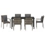 Conjunto de Comedor de Jardín de 7 piezas con Cojines Gris Poliratán by , Garden sets - Ref: Foro24-3380089, Price: 475,34 €,...